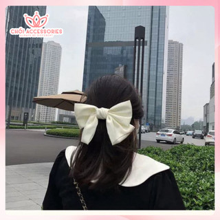 Cặp tóc, kẹp tóc nữ nơ trắng tiểu thư đáng yêu Chồi accessories Y099