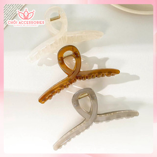 Kẹp tóc càng cua Hàn Quốc cặp tóc chéo nữ đẹp hottrend trong suốt cỡ size lớn Chồi accessories K271