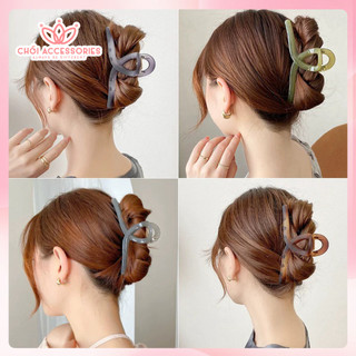 Kẹp tóc càng cua Hàn Quốc cặp tóc chéo nữ đẹp hottrend trong suốt cỡ size lớn Chồi accessories K271