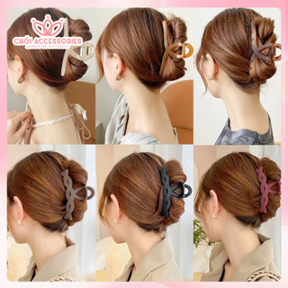 Kẹp tóc càng cua Hàn Quốc cặp tóc chéo nữ đẹp hottrend trong suốt cỡ size lớn Chồi accessories K271