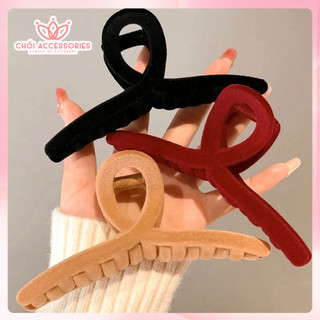 Cặp Tóc Chéo, Cặp Tóc Nhung Lì 11-13 CM Cao Cấp Đính Hoa Chồi accessories Phong Cách Hàn Quốc Cho Bạn Nữ K361