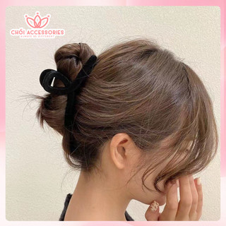 Cặp Tóc Chéo, Cặp Tóc Nhung Lì 11-13 CM Cao Cấp Đính Hoa Chồi accessories Phong Cách Hàn Quốc Cho Bạn Nữ K361