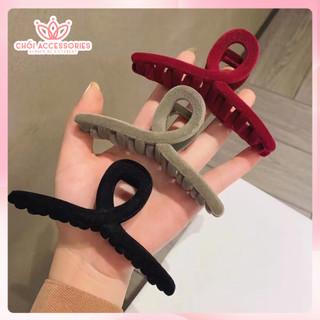 Cặp Tóc Chéo, Cặp Tóc Nhung Lì 11-13 CM Cao Cấp Đính Hoa Chồi accessories Phong Cách Hàn Quốc Cho Bạn Nữ K361