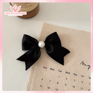 Kẹp tóc nơ nhỏ nữ tính đính ngọc trai nhân tạo Chồi accessories cho nữ kiểu Hàn Quốc - Y078