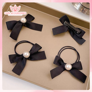 Kẹp tóc nơ nhỏ nữ tính đính ngọc trai nhân tạo Chồi accessories cho nữ kiểu Hàn Quốc - Y078