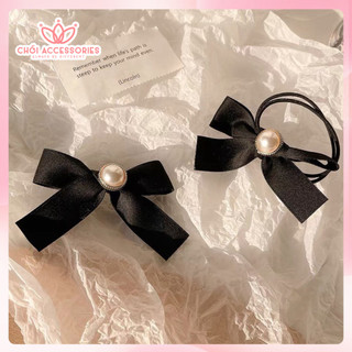 Kẹp tóc nơ nhỏ nữ tính đính ngọc trai nhân tạo Chồi accessories cho nữ kiểu Hàn Quốc - Y078