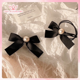 Kẹp tóc nơ nhỏ nữ tính đính ngọc trai nhân tạo Chồi accessories cho nữ kiểu Hàn Quốc - Y078