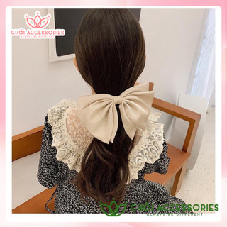 Cặp tóc nơ lớn cặp tóc lụa rủ bản siêu to thanh lịch Hàn Quốc Chồi accessories - Y057