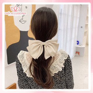 Cặp tóc nơ lớn cặp tóc lụa rủ bản siêu to thanh lịch Hàn Quốc Chồi accessories - Y057