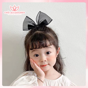 Set 2 Kẹp Tóc nơ voan Chồi accessories, set kẹp tóc cho bé gái đáng yêu tiểu thư cho bé gái L015