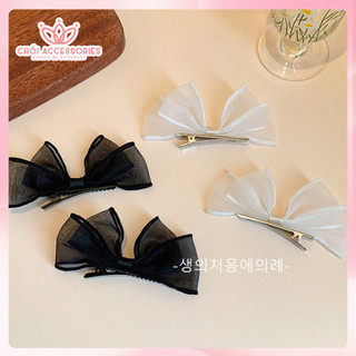 Set 2 Kẹp Tóc nơ voan Chồi accessories, set kẹp tóc cho bé gái đáng yêu tiểu thư cho bé gái L015