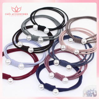 Set buộc tóc đính hạt trai nhân tạo nữ tính cho nữ Chồi accessories - Y007