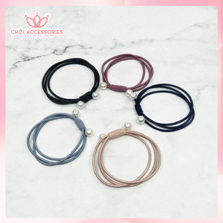 Set buộc tóc đính hạt trai nhân tạo nữ tính cho nữ Chồi accessories - Y007
