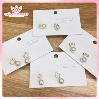 Khuyên tai đá, hoa tai nữ nụ đá đính hạt trai Chồi accessories phong cách tiểu thư Hàn Quốc - M03 P1