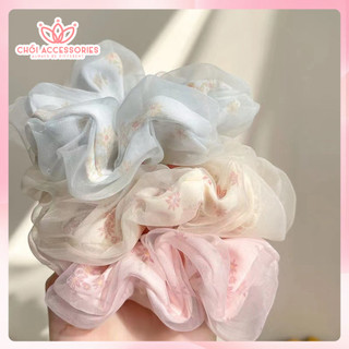 Scrunchies cho bạn gái Chồi accessories, buộc tóc nơ nữ 2 tầng đáng yêu K210