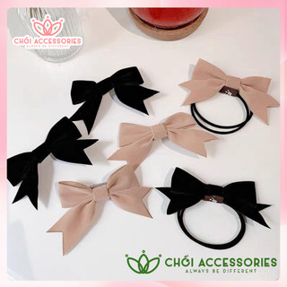Kẹp tóc nơ nhỏ kẹp tóc nữ xinh xắn cho bé gái màu đen và trắng Chồi accessories - Y112
