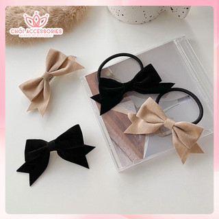 Kẹp tóc nơ nhỏ kẹp tóc nữ xinh xắn cho bé gái màu đen và trắng Chồi accessories - Y112