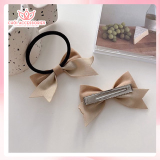 Kẹp tóc nơ nhỏ kẹp tóc nữ xinh xắn cho bé gái màu đen và trắng Chồi accessories - Y112