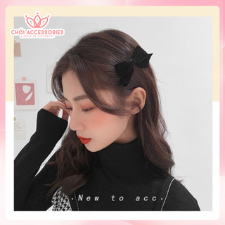 Kẹp tóc nơ nhỏ kẹp tóc nữ xinh xắn cho bé gái màu đen và trắng Chồi accessories - Y112