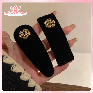Kẹp Tóc Nhung Đính Hoa, Kẹp Tóc Mái Chồi accessories Phong Cách Xinh Xắn Cho Bạn Nữ Y067