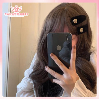 Kẹp Tóc Nhung Đính Hoa, Kẹp Tóc Mái Chồi accessories Phong Cách Xinh Xắn Cho Bạn Nữ Y067