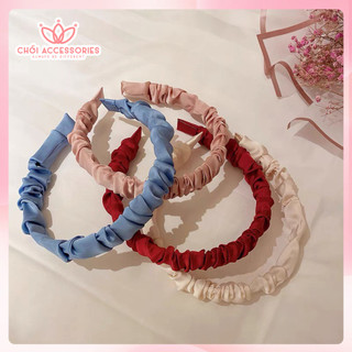 Bờm tóc lụa bờm tóc nhún nữ tính Chồi accessories phong cách thời trang Y052