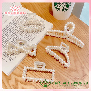 Cặp tóc dọc càng cua hạt trai nhân tạo nữ tính nhiều mẫu đáng yêu Chồi accessories - K246