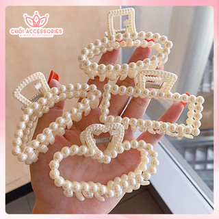 Cặp tóc dọc càng cua hạt trai nhân tạo nữ tính nhiều mẫu đáng yêu Chồi accessories - K246