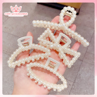Cặp tóc dọc càng cua hạt trai nhân tạo nữ tính nhiều mẫu đáng yêu Chồi accessories - K246
