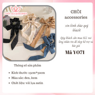 Buộc tóc nơ scrunchies nơ lụa đáng yêu nữ tính Chồi accessories - Y071