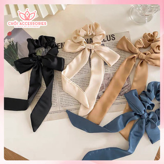 Buộc tóc nơ scrunchies nơ lụa đáng yêu nữ tính Chồi accessories - Y071