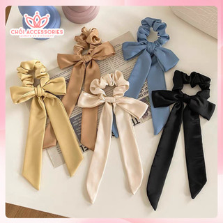 Buộc tóc nơ scrunchies nơ lụa đáng yêu nữ tính Chồi accessories - Y071