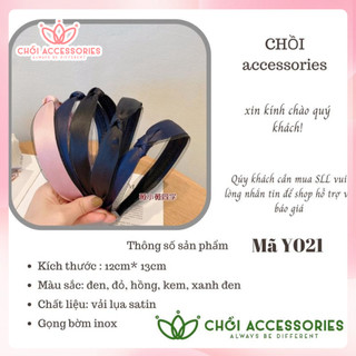 Bờm tóc ruy băng phối lưới mảnh thanh lịch nữ tính nhiều màu sắc Hàn Quốc Chồi accessories - Y021