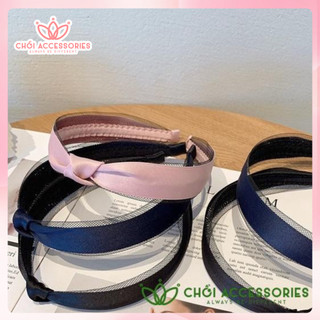 Bờm tóc ruy băng phối lưới mảnh thanh lịch nữ tính nhiều màu sắc Hàn Quốc Chồi accessories - Y021