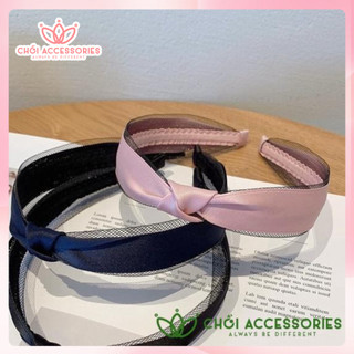 Bờm tóc ruy băng phối lưới mảnh thanh lịch nữ tính nhiều màu sắc Hàn Quốc Chồi accessories - Y021
