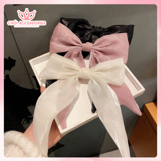 Cặp tóc nơ ánh nhũ cặp tóc nữ tính tiểu thư Chồi accessories phong cách Hàn Quốc - Y086