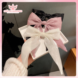 Cặp tóc nơ ánh nhũ cặp tóc nữ tính tiểu thư Chồi accessories phong cách Hàn Quốc - Y086