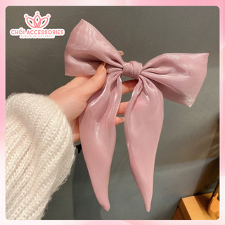 Cặp tóc nơ ánh nhũ cặp tóc nữ tính tiểu thư Chồi accessories phong cách Hàn Quốc - Y086