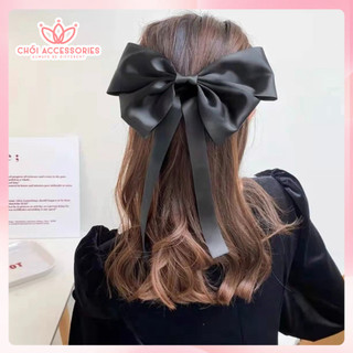 Cặp tóc nơ lớn tiểu thư sang chảnh nữ tính màu đen và đỏ Chồi accessories - K385