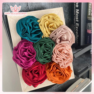 Cài áo, vest nữ bồng hoa hồng lụa lịch sự sang trọng nhiều màu Chồi accessories CA71