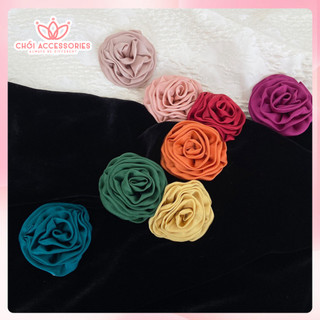 Cài áo, vest nữ bồng hoa hồng lụa lịch sự sang trọng nhiều màu Chồi accessories CA71