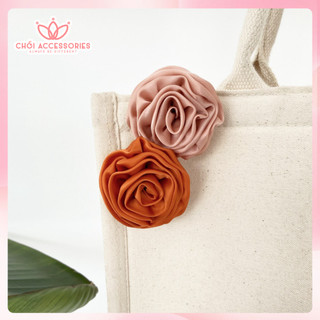 Cài áo, vest nữ bồng hoa hồng lụa lịch sự sang trọng nhiều màu Chồi accessories CA71