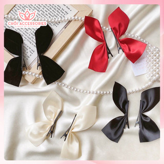 Set 2 kẹp tóc nơ nữ tính cho bạn gái bé gái dễ thương Chồi accessories- Y127