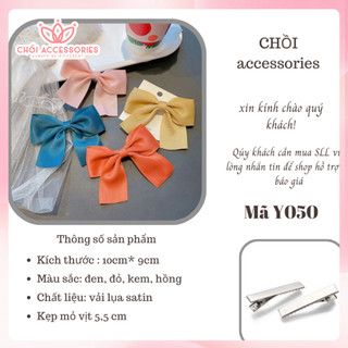 Kẹp tóc nơ nữ tính bản lớn Chồi accessories đáng yêu nữ tính cho bé gái  - Y050