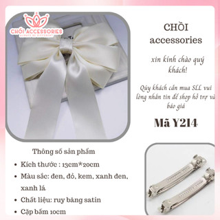 Cặp Tóc Nơ Lụa Chồi accessories, Kẹp Tóc Nơ Nhiều Tầng Thời Trang Thanh Lịch Bản Lớn Y214