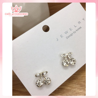 Hoa tai nụ đá, khuyên tai ngọc trai nhân tạo Chồi accessories phong cách tiểu thư M01 Phần 1