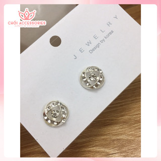 Hoa tai nụ đá, khuyên tai ngọc trai nhân tạo Chồi accessories phong cách tiểu thư M01 Phần 1