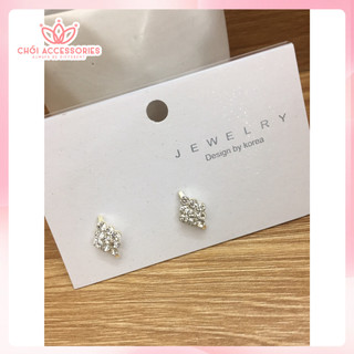 Hoa tai nụ đá, khuyên tai ngọc trai nhân tạo Chồi accessories phong cách tiểu thư M01 Phần 1