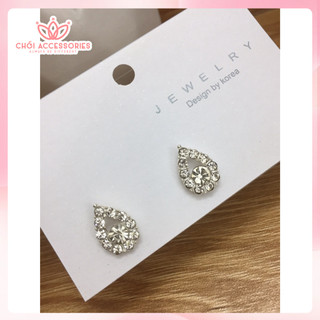 Hoa tai nụ đá, khuyên tai ngọc trai nhân tạo Chồi accessories phong cách tiểu thư M01 Phần 1