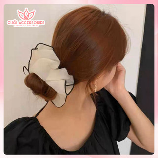 Buộc tóc nơ scrunchies 13CM voan viền đáng yêu Chồi accessories - Y068